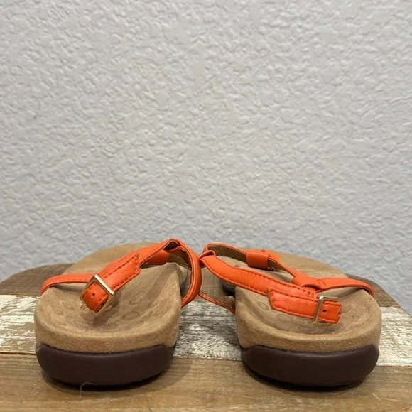 Vionic Rest Miami T Strap Sandals Size 6 Orange - Picture 5 of 8
